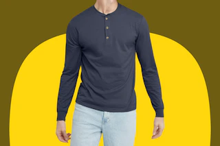 Walmart Hanes men's henley shirt