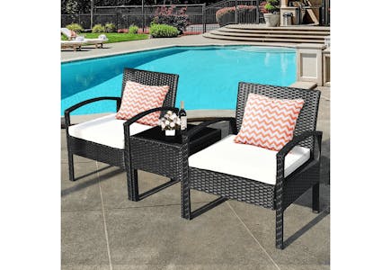 Rattan Patio Table & Chairs Set 