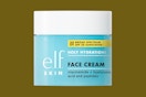 e.l.f. face cream on an olive background