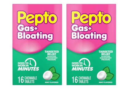 2 Pepto Gas + Bloating Chewables