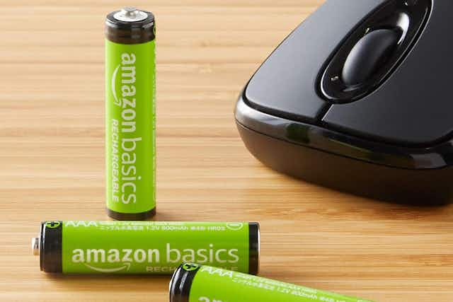 Get 12 Amazon Basics Rechargeable AAA Batteries for Just $9.23 on Amazon card image