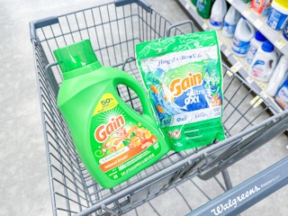gain laundry items in walgreens cart