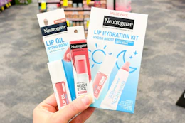 hand holding neutrogena makeup products
