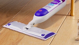 a power mop cleaning hardwood floors