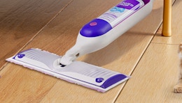 a power mop cleaning hardwood floors