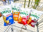 four bags of simply chips in walmart cart