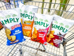 four bags of simply chips in walmart cart