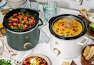 green and white slow cookers