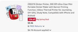 sticker printer Amazon receipt