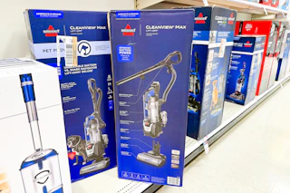 bissell cleanview lift off vacuum sitting on a target shelf