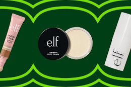 elf makeup on a green grid