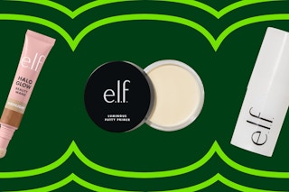 elf makeup on a green grid