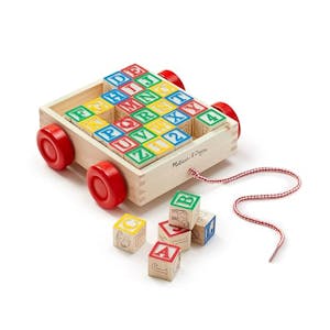 Melissa & Doug Classic ABC Wooden Block Cart