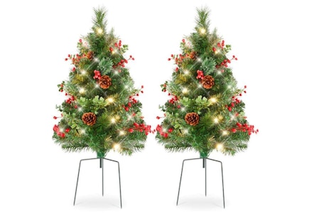 Pre-Lit Christmas Tree Set