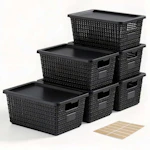 Storage Bins with Lids 6-Pack