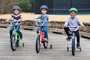 Lifestyle image of 3 children on Dynacraft bikes outside