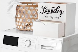 Dryer Sheet Holder With Drawer and Lid, Just $10 on Amazon card image