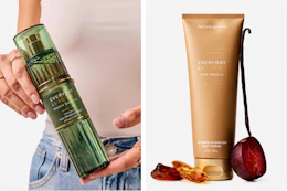 body mist and body cream in a collage
