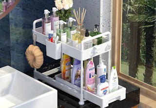 organizer on sink counter
