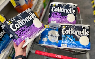 two packs of Cottonelle toilet paper inside cart