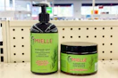 mielle leave-in conditioner and hair masks on a shelf
