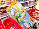 hot wheels track set sitting in a target cart