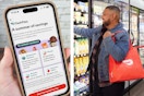summer dashpass on the doordash app and a doordash delivery person shopping in store