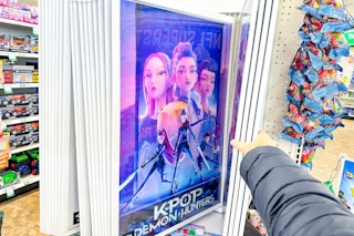 dollar tree k-pop demon hunters poster on rack