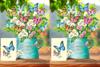 Pop Up Flower Cards, 2 Packs, Daisies and Butterflies,12inch Flower Bouquet 3D