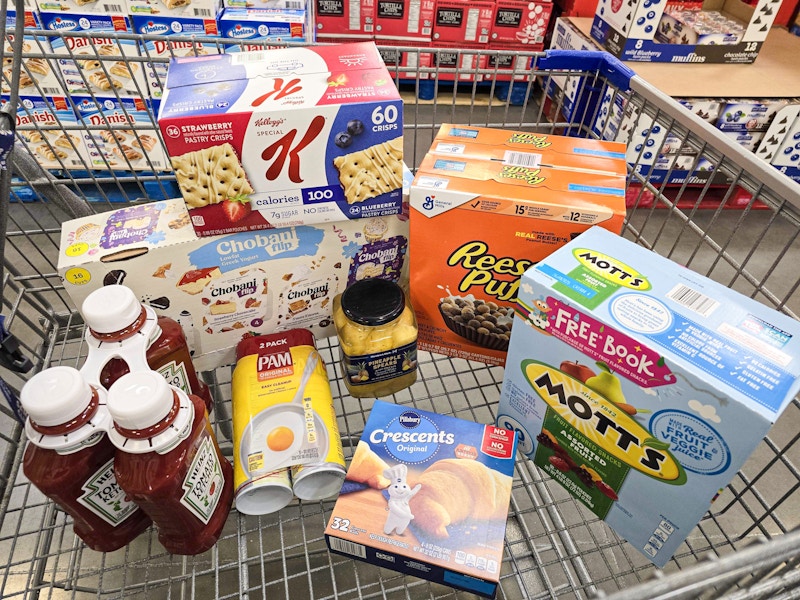 groceries in a shopping cart