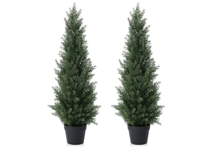 Artificial Cedar Tree Set
