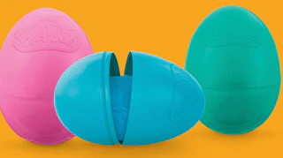 colorful Play-Doh eggs with Play-Doh inside
