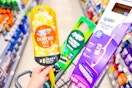 swiffer duster kit, deluxe sweep kit, and power mop in a cart