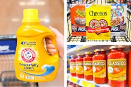 detergent cereal pasta sauce collage