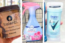 collage with talenti, febreze, and degree