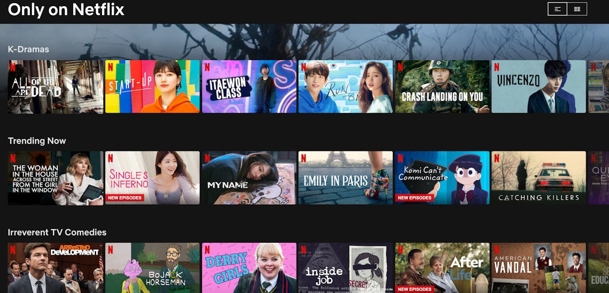 netflix's featured screen