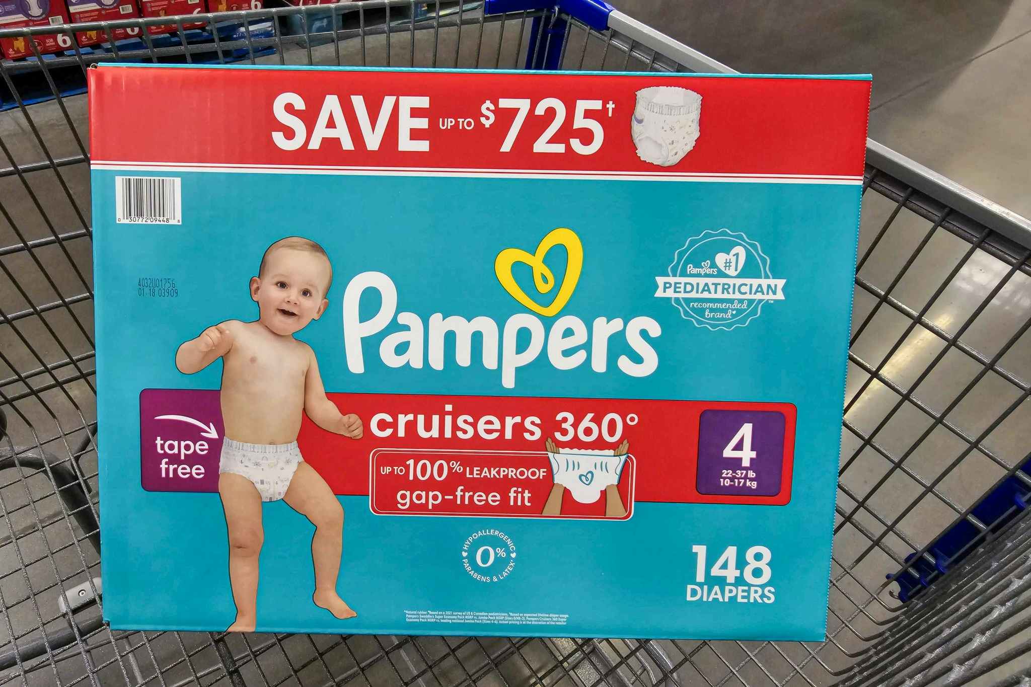 Pampers Cruisers 148-Count Diapers, Only $35.48 at Sam's Club (Reg. $46.48)