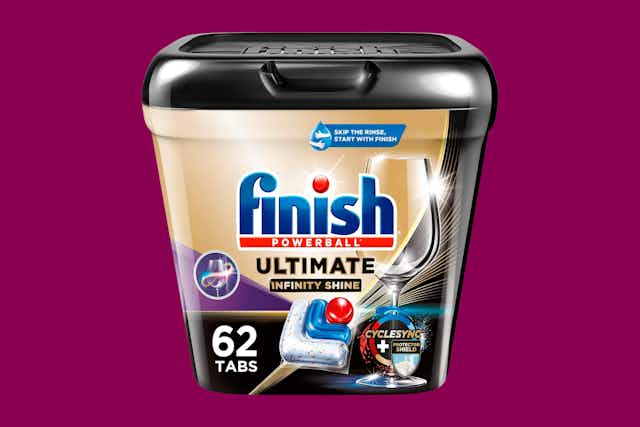 Finish 62-Count Ultimate Dishwasher Detergent, as Low as $10.86 on Amazon card image