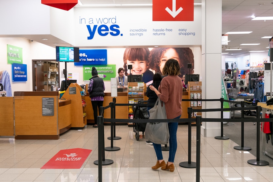 Customer in line at Kohl's customer service.