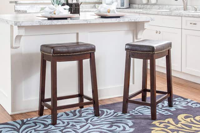 Backless Faux Leather Stool, Now $42 at Walmart (Reg. $88) card image
