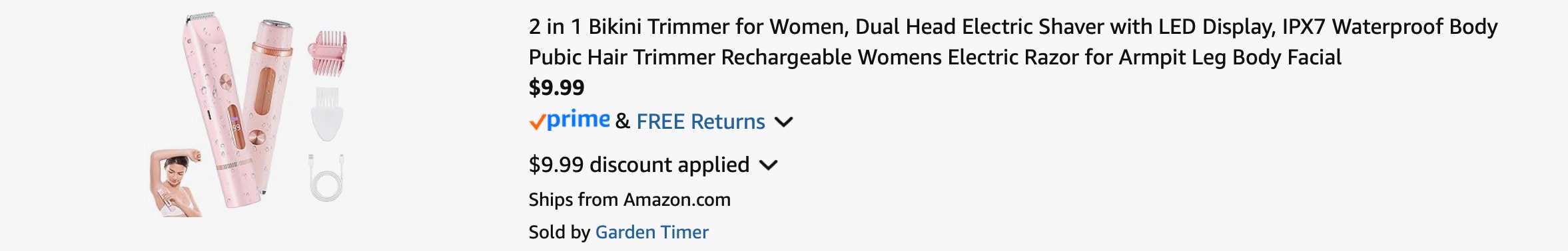 Amazon 2-in-1 Bikini Trimmer 2025 2
