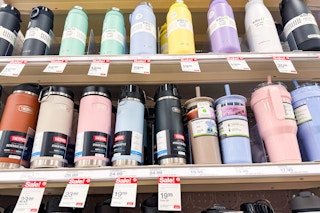 thermos icon hydration bottles on a target shelf