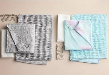 The Big One Shower Curtain and Rug Set