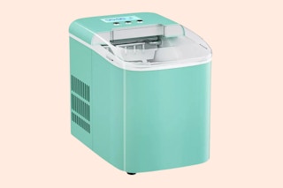 ice maker from Macy's on a peachy tone background 