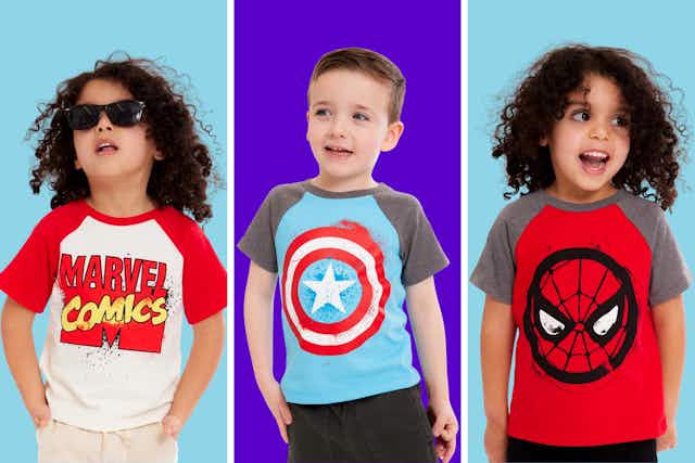 Clearance on Toddler Marvel Tees 5-Pack at Walmart — Pay $21 (Reg. $30) card image