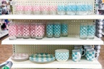 dollar tree checkerboard dishes on store shelves