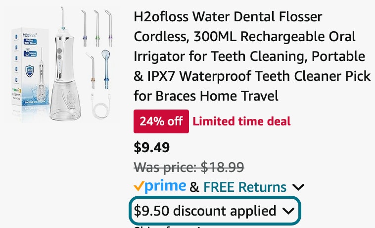 H2ofloss Water Dental Flosser Cordless