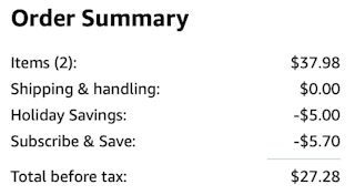 Candy box Amazon receipt