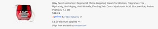 Amazon Olay Regenerist Face Moisturizer 2025