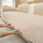 Floral Pattern Quilted Couch Cover